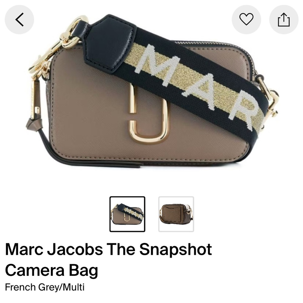 Marc Jacobs Snapshot Bag in French Grey and Gold